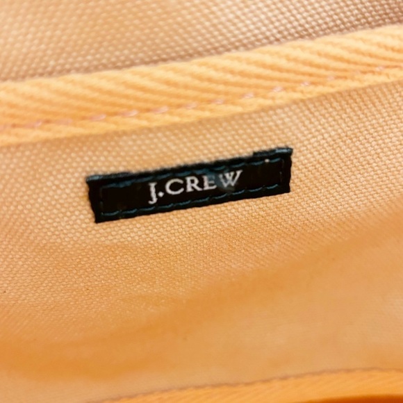 J CREW Women’s Orange Ombré Stripe Heavy Canvas Tote Travel Beach 17” X 13” - Picture 9 of 14